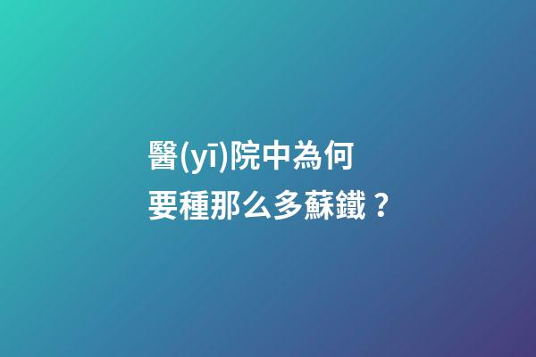 醫(yī)院中為何要種那么多蘇鐵？